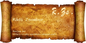 Rádi Zsombor névjegykártya